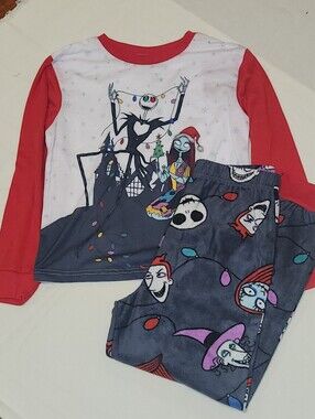 New Disney Jack Skellington and Sally Pajama Set, Size 10, Holiday, Christmas
